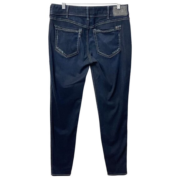 Silver Jeans Co. Suki Super Skinny Women's 30W 31L Denim Blue Jeans Pants - Picture 2 of 7